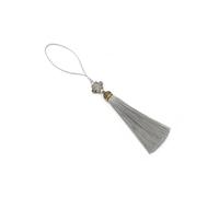 Nastri di seta per segnalibri Nastri con nappine, Nappe con cappucci in metallo for borse for tende gioielli fai da te segnalibro multicolore 5-10 pezzi(Grey,5PCS)