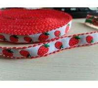 Nastri in pizzo ricamati in cotone jacquard vintage con motivo a fragole, fai da te, materiali per cucito e artigianato fatti a mano - 3 YARDS - 1,2 cm - SF-2-419-B