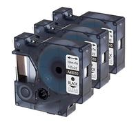 Nastri Oozmas Compatibile con Dymo D1 45010 12mm x 7m Nero su Trasparente