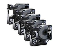Nastri per etichette laminati standard da 5 confezioni da 12 mm compatibili con i materiali di consumo della stampante D1 45013 45010 Da utilizzare con LabelManager 160 450(5PK White on Black)
