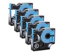 Nastri per etichette laminati standard da 5 confezioni da 12 mm compatibili con i materiali di consumo della stampante D1 45013 45010 Da utilizzare con LabelManager 160 450(5PK Black on Blue)
