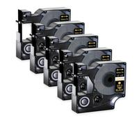 Nastri per etichette laminati standard da 5 confezioni da 12 mm compatibili con i materiali di consumo della stampante D1 45013 45010 Da utilizzare con LabelManager 160 450(5PK Gold on Black)
