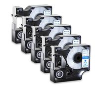 Nastri per etichette laminati standard da 5 confezioni da 12 mm compatibili con i materiali di consumo della stampante D1 45013 45010 Da utilizzare con LabelManager 160 450(5PK Blue on Clear)