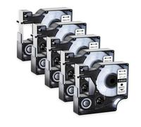 Nastri per etichette laminati standard da 5 confezioni da 12 mm compatibili con i materiali di consumo della stampante D1 45013 45010 Da utilizzare con LabelManager 160 450(5PK White on Clear)