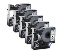 Nastri per etichette laminati standard da 5 confezioni da 12 mm compatibili con i materiali di consumo della stampante D1 45013 45010 Da utilizzare con LabelManager 160 450(5PK Black on Silver)