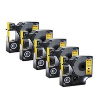 Nastri per etichette standard da 5 pezzi da 12 mm compatibili con il nastro a nastro D1 45013 45010 45018 Funziona con l'etichettatrice LabelManager 100 450(Black on Gold)