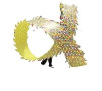 Nastri per la Danza del Drago, Draghi di Seta flut Giochi for Bambini all'aperto, Giocattoli, Parco Giochi all'aperto, Cortile, Prato, Esercizio(Golden Yellow,10m/32.8ft)