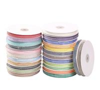 Nastri per Pacchi Regalo 5yards 6mm Plaid Ribbon Grid Printed Bow For Home Wedding Christmas Decorations DIY Gift Wrapping For Bows(14,6mm x 5yards)