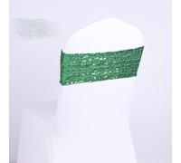 Nastri per sedie, Telai for sedie, Sedia con paillettes su un lato Decorazione di nozze Banchetti for la casa Telai for sedie glitter Fasce elastiche in spandex Copertura 50 pezzi elasticizzati(Green)