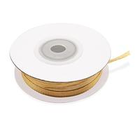 Nastrino Oro Chiaro da 3 mm Doppio Raso Rotolo Nastro Light Gold Satinato per Bomboniere Regalo Matrimonio Battesimo Comunione Cresima Cerimonia Natale, Bobina da 50 mt