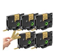 Nastro 5-10PK 231 da 12 mm compatibile con l'etichettatrice PTH110 D210 P710BT E110V D600 200(5PK Black on Gold)