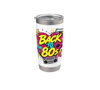 Nastro a cassetta retrò Boombox Roller Skate Eightie Bicchiere termico in acciaio inox doppia parete