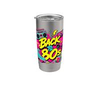 Nastro a cassetta retrò Boombox Roller Skate Eightie Bicchiere termico in acciaio inox doppia parete