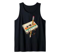 Nastro a cassetta vintage a matita, stile nostalgico, anni '80 e '90 Canotta