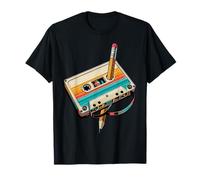 Nastro a cassetta vintage a matita, stile nostalgico, anni '80 e '90 Maglietta
