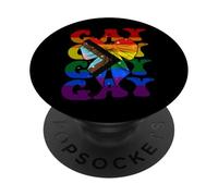 Nastro a civetta per ragazze LGBTQ con bandiera arcobaleno del Gay Pride PopSockets PopGrip Adesivo