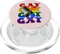 Nastro a civetta per ragazze LGBTQ con bandiera arcobaleno del Gay Pride PopSockets PopGrip per MagSafe