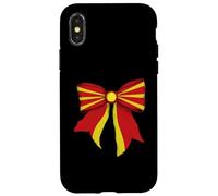 Nastro a forma di civetta con bandiera della Macedonia, motivo: orgoglio macedone Custodia per iPhone X/XS