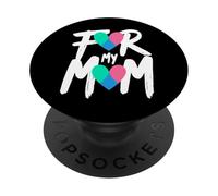Nastro a forma di cuore per la sensibilizzazione sul cancro alla tiroide per la mia mamma PopSockets PopGrip Adesivo