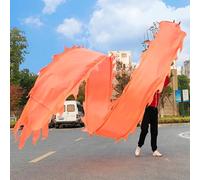 Nastro a forma di drago fai da te, in tinta unita, for danza, pois, for esercizi sportivi, for giocoleria, accessorio da palcoscenico a forma di drago realistico con borsa for il trasporto.(Orange,6 m