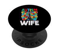Nastro a forma di farfalla con autismo e moglie autistica PopSockets PopGrip Adesivo