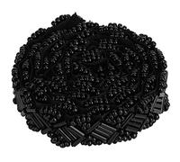 Nastro a nastro perle eleganti accessori da cucito ricamato 1yd (1 cm perle oblique bianche) (1 cm perle obliquo rotazione) (Perline a otto tubi doppie nere da 1,5 cm) (Perline a otto tube doppie