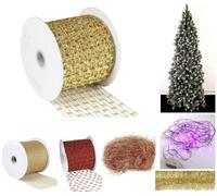NASTRO a RETE ORO LUC LAMINATO CM.10H Mt.45,5 per ALBERI e PRESEPE NATALE NA0131