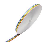 Nastro a Righe Arcobaleno, 10 mm x 50M Colorato Nastro in Gros-grain Poliestere Double Face, per Confezioni Regalo, Artigianato Fai da Te, Decorazione per Feste di Compleanno