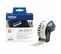 Nastro a Sequenza Continua Brother DK22211 29 mm Nero Nero/Bianco Bianco