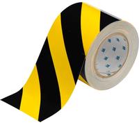 Nastro a Strisce Rigide, 101.60mm x 30.48m, Nero Giallo