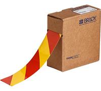 Nastro a Strisce Rigide, 50.80mm x 30.48m, Rosso Giallo