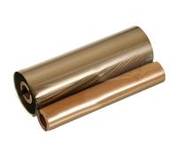 Nastro a trasferimento termico in cera da 11 cm x 295 m, 1 rotolo da 1,2 cm, nastro per stampante di codici a barre con nucleo per stampante di etichette in carta patinata per etichette, oro (oro)