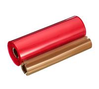 Nastro a trasferimento termico in cera da 11 cm x 295 m, 1 rotolo da 1,27 cm, nastro per stampante di codici a barre con nucleo per stampante di etichette in carta patinata per etichette, oro (rosso)