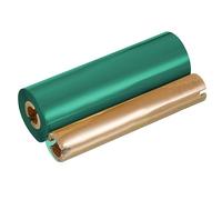 Nastro a trasferimento termico in cera da 11 cm x 295 m, 1 rotolo di nastro per stampante di codici a barre con nucleo da 1,27 cm, per stampante di etichette in carta patinata, colore oro (verde)