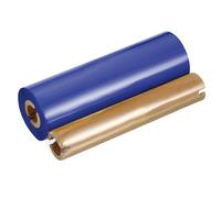 Nastro a trasferimento termico in cera da 11 cm x 295 m, 1 rotolo di nastro per stampante di codici a barre con nucleo da 1,27 cm, per stampante e etichette in carta patinata, colore oro (blu)