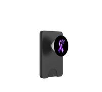 Nastro acquerello farfalla viola supporto consapevolezza PopSockets PopWallet per MagSafe