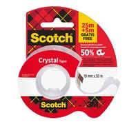 Scotch 3M CrystaL Tape Nastro Adesivo, Trasparente, 19 mm x 30 m