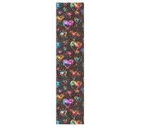 Nastro adesivo a forma di cuore luminoso vibrante con effetto luccicante, per skateboard, scooter, longboard, mini cruiser, 84 x 23 cm