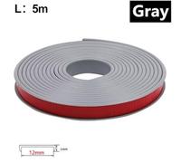 Nastro adesivo a forma di U da 5 m, 12 mm, in TPE, protezione angolare per mobili da tavolo, per la sicurezza, protezione adesiva flessibile per evitare urti e graffi, colore nero