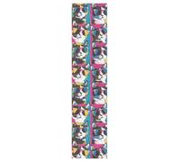 Nastro adesivo antiscivolo con illustrazioni di gatti colorati in stile pop art per skateboard, accessori antiscivolo per scooter, longboard, mini cruiser, impugnatura per skateboard, 111 x 25 cm
