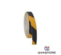 Virsus Rotolo Nastro Autoadesivo Antiscivolo 1918GN, colore Giallo e Nero, nastro impermeabile, facile da tagliare, alta aderenza, sicurezza su scale, superfici inclinate e scivolose (19mmx18mt)