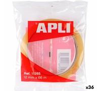 Nastro Adesivo Apli Trasparente 12 mm 66 m [36 Unità]