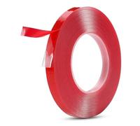 Nastro adesivo biadesivo trasparente, Nastro biadesivo resistente, adesivo, antitraccia, trasparente, rosso, 3/6/12 m, autoadesivo, adesivi murali for la casa(20mm,12Meters- (4rolls))