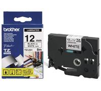 Nastro adesivo Brother P-Touch nero su bianco, TZ231