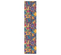 Nastro adesivo colorato con motivo a stelle distorte in stile pop art per skateboard, grip grip per scooter, longboard, antiscivolo, mini cruiser, impugnatura per skateboard, 111 x 25 cm