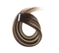 Nastro adesivo completamente lucido da 20 pezzi nelle estensioni dei capelli umani, colla adesiva for trama di pelle senza cuciture, capelli spessi Remy for donne(T12,16 inch)