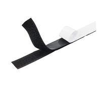 Nastro adesivo con gancio e anello, nastro adesivo autoadesivo, resistente, riutilizzabile, nastro di fissaggio posteriore biadesivo, nero, 5 cm-1 m