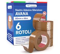 DNK TRADE Nastro Adesivo Da Imballaggio Pacchi - 6 Rotoli Di Nastro per Imballag
