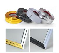 Nastro adesivo da parete resistente all'umidità, 6 m, 3 cm, in PVC, striscia decorativa angolare per finitura domestica senza cuciture (6 m x 3 cm, nero)