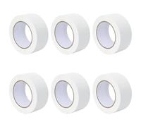 Nastro adesivo da pittore, 6 pezzi, bianco, 50 mm x 50 m, per interni ed esterni, nastro di montaggio, per ristrutturazione, fai da te, protezione per pareti e finestre, con forza adesiva senza